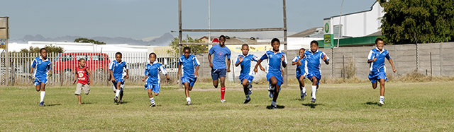 Fußballspiel in Südafrika